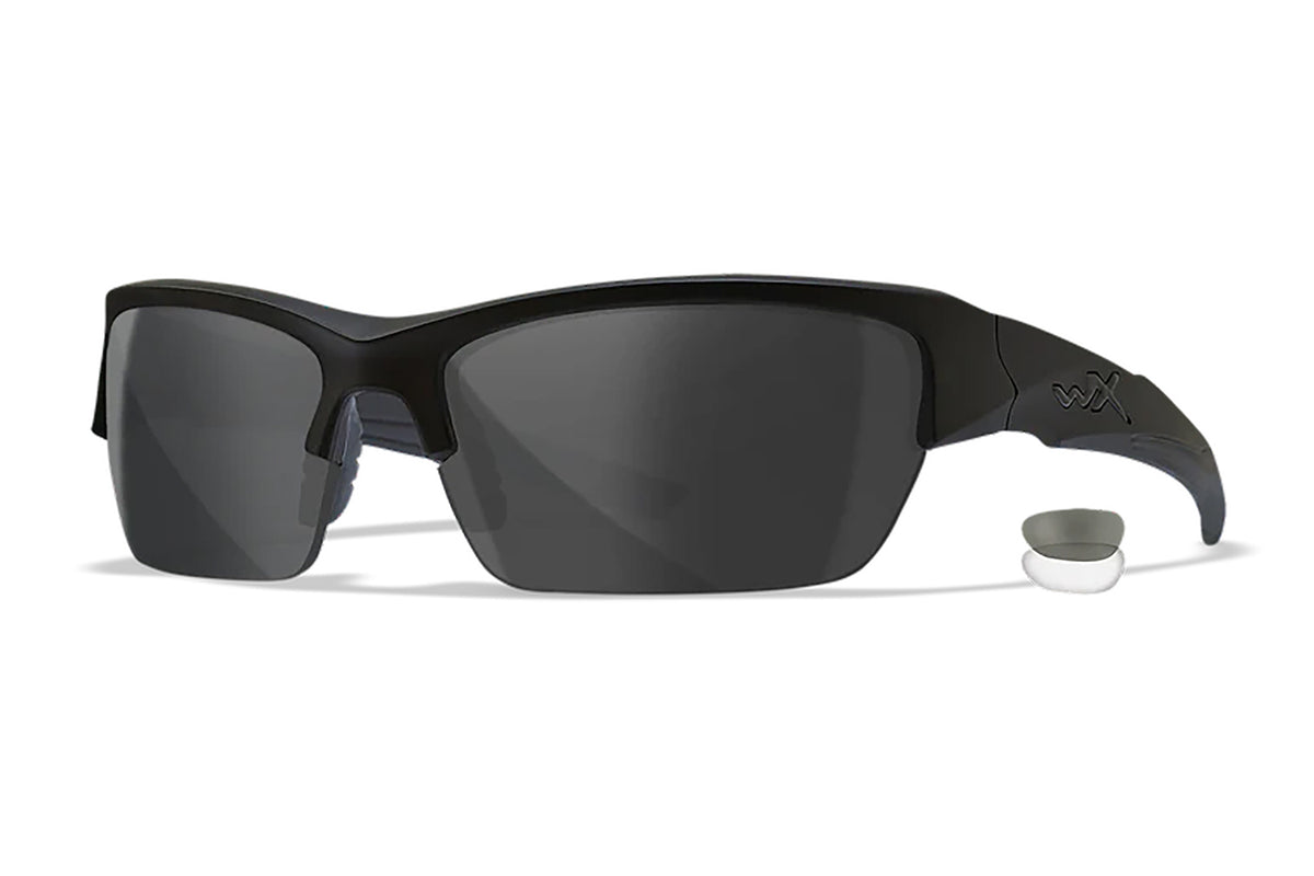 Wiley X Valor Medium Smoke Gray and Clear Lens Matte Black Frame Protective Glasses CHVAL07