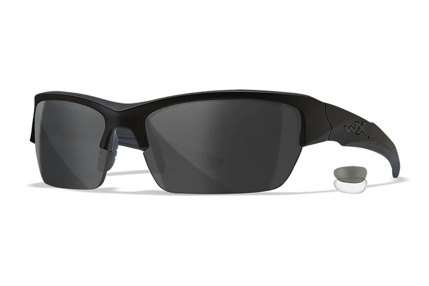 Wiley X Valor Medium Smoke Gray and Clear Lens Matte Black Frame Protective Glasses CHVAL07