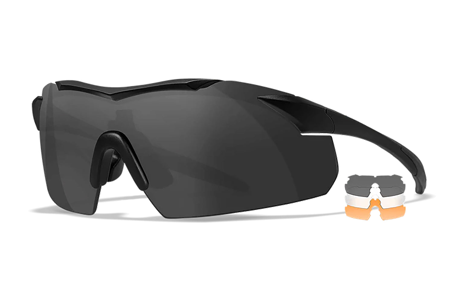 Wiley X Vapor Smoke Gray Clear and Light Rust Lens Matte Black Frame Protective Glasses 3502