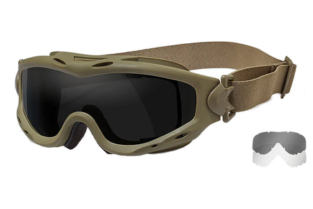 Wiley X Spear Smoke Gray Lens Tan Frame Protective Goggles SP29T