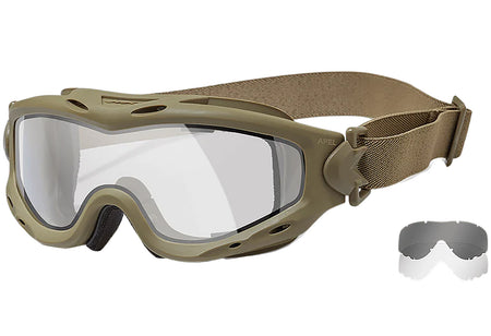 Wiley X Spear Apel Goggles SP30DLT Clear Lens Tan Frame