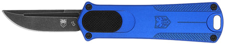 CobraTec California 952 Compliant OTF 1.75" Stonewashed D2 Blade 3" Blue Anodized Aluminum Handle w/Clip