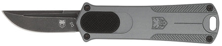 CobraTec California 952 Compliant OTF 1.75" Stonewashed D2 Blade 3" Gray Anodized Aluminum Handle w/Clip