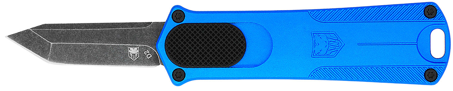 CobraTec California 952 Compliant OTF 1.75" Stonewashed D2 Tanto Blade 3" Blue Anodized Aluminum Handle