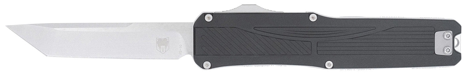 CobraTec CTLGDBLKTNS Legend OTF 3.13" Plain VG-10 Stonewashed Blade 4.75" Black Textured Aluminum Handle