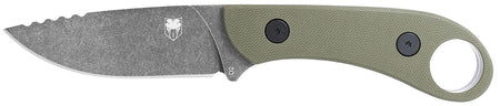 CobraTec Knives Skinner Gen II 3.50" Fixed Stonewashed D2 Blade, OD Green Textured G10 Scales, Finger Ring, Kydex Sheath Included