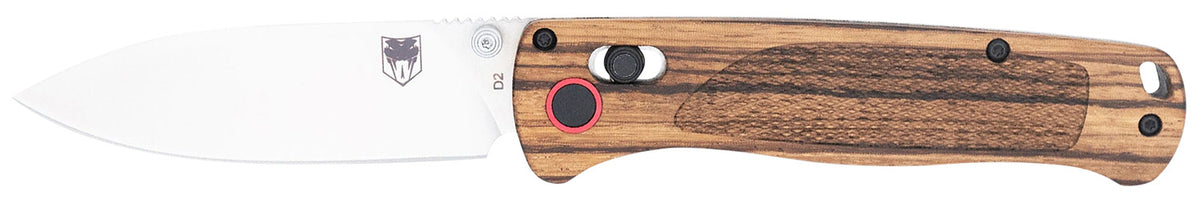 CobraTec Knives Zebrawood Bar Lock 3" Folding Plain Satin D2 Steel Blade, 4.25" Zebrawood Handle Includes Pocket Clip