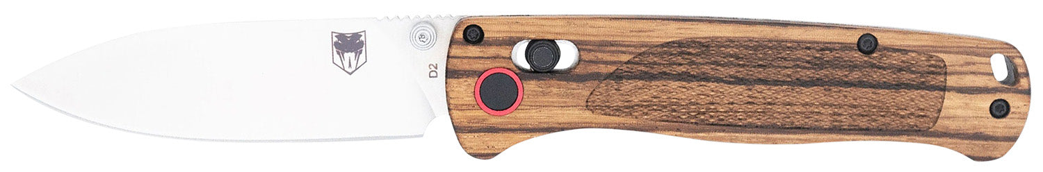 CobraTec Knives Zebrawood Bar Lock 3" Folding Plain Satin D2 Steel Blade, 4.25" Zebrawood Handle Includes Pocket Clip