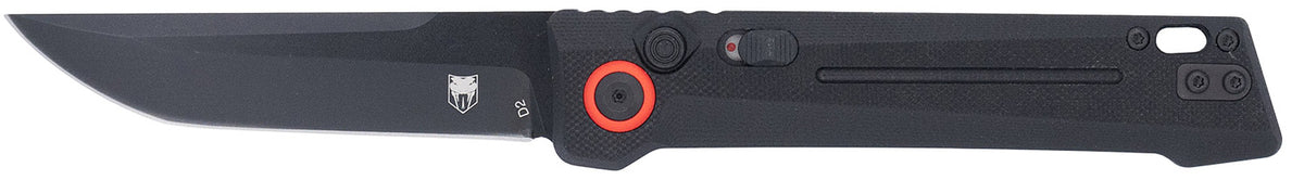 CobraTec Knives Inferno OTF Tanto 3.50" Black TiCN D2 Steel Blade, 4.75" Black Ergonomic Handle with Tip-Up Clip