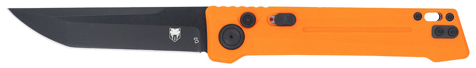 CobraTec Knives Inferno OTF Tanto 3.50" Black TiCN D2 Steel Blade, 4.75" Blaze Orange Ergonomic Handle with Tip-Up Clip
