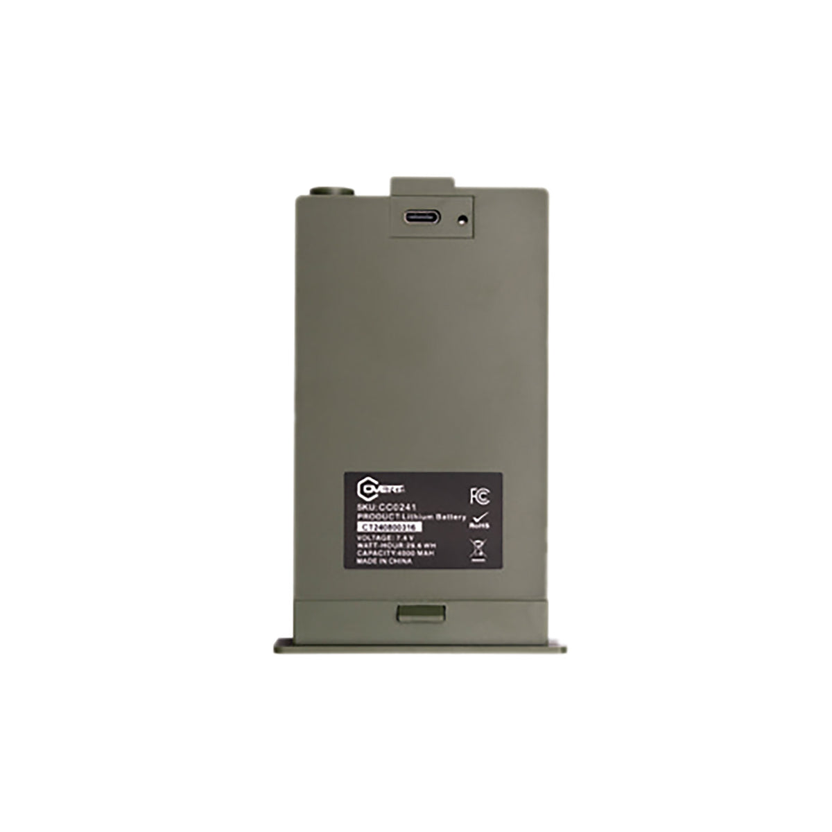 Covert CC0241 7.4V 4000mAh Lithium Rechargeable Battery Pack for Interceptor Cameras
