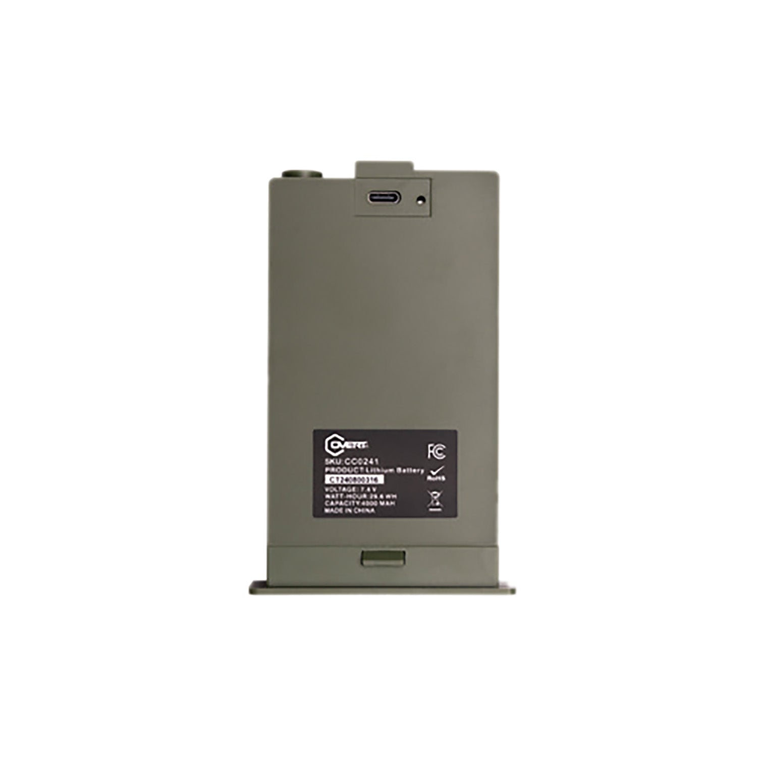 Covert CC0241 7.4V 4000mAh Lithium Rechargeable Battery Pack for Interceptor Cameras
