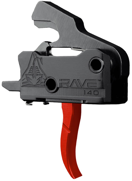 Rise Armament Rave 140 Super Sporting Curved Trigger Black and Red AR-Platform Gen 2