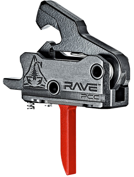 Rise Armament Rave PCC Black/Red Single-Stage Flat Trigger for AR9 Platforms