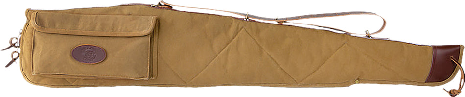 Bulldog BD387 50" Tan Classic Canvas Weather-Resistant Padded Rifle Case with Exterior Accessory Pockets