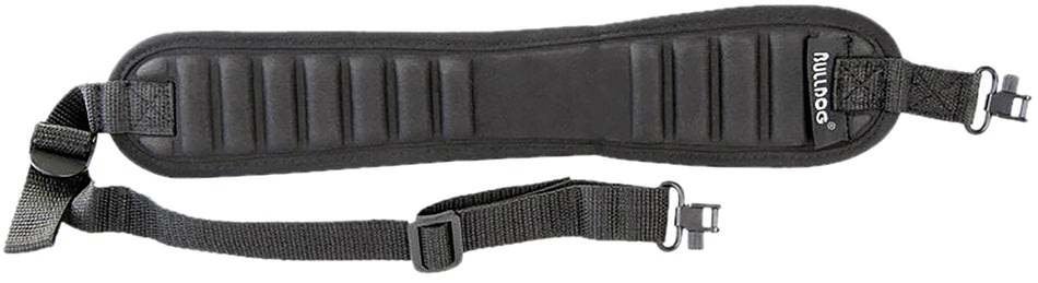 Bulldog BD837 Black Ribbed Rifle Sling Deluxe Locking Swivels