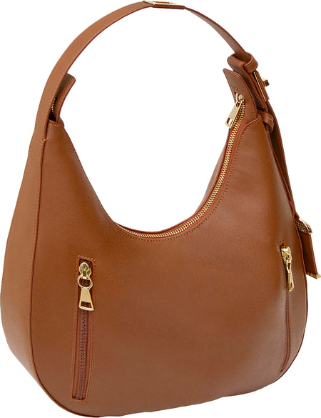 Bulldog Cases Concealed Carry Hobo Style Bag, Cognac, Polyurethane Construction BDP-092