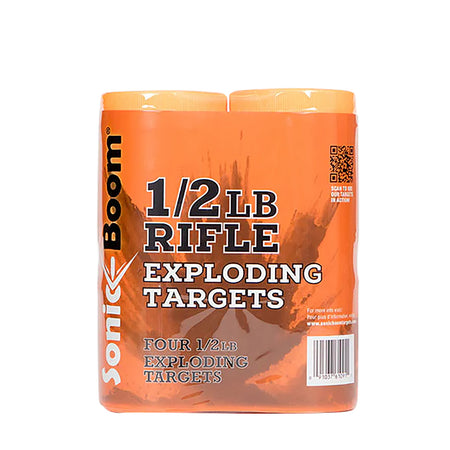 Sonic Boom Half-Pound Exploding Rifle Target Non-Hazardous Stable Two-Part Mix Pack of 4