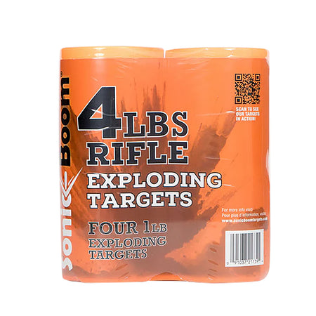 Sonic Boom Exploding Rifle Target 1 lb Non-Hazardous Stable Two-Part Mix Pack of 4