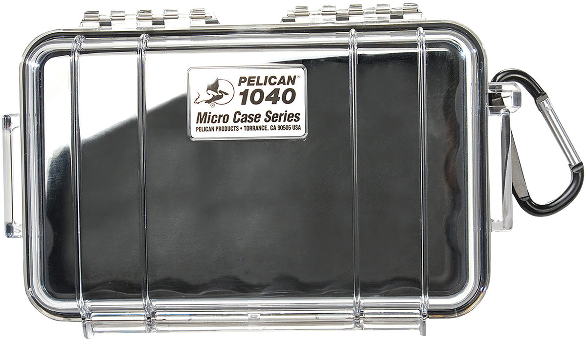 Pelican Micro Case Black/Clear 1040025100 Watertight Polycarbonate 7.50"