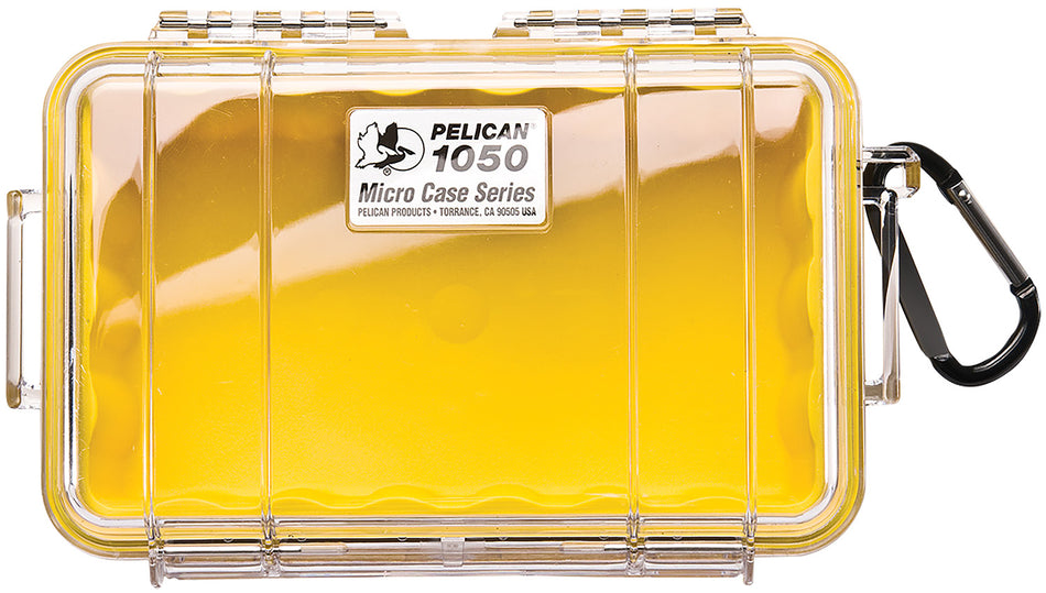 Pelican Micro Case Yellow/Clear 1050027100 Watertight Polycarbonate 7.99"