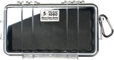 Pelican Micro Case 9.88 Inch Black/Clear Polycarbonate Watertight with Carabiner