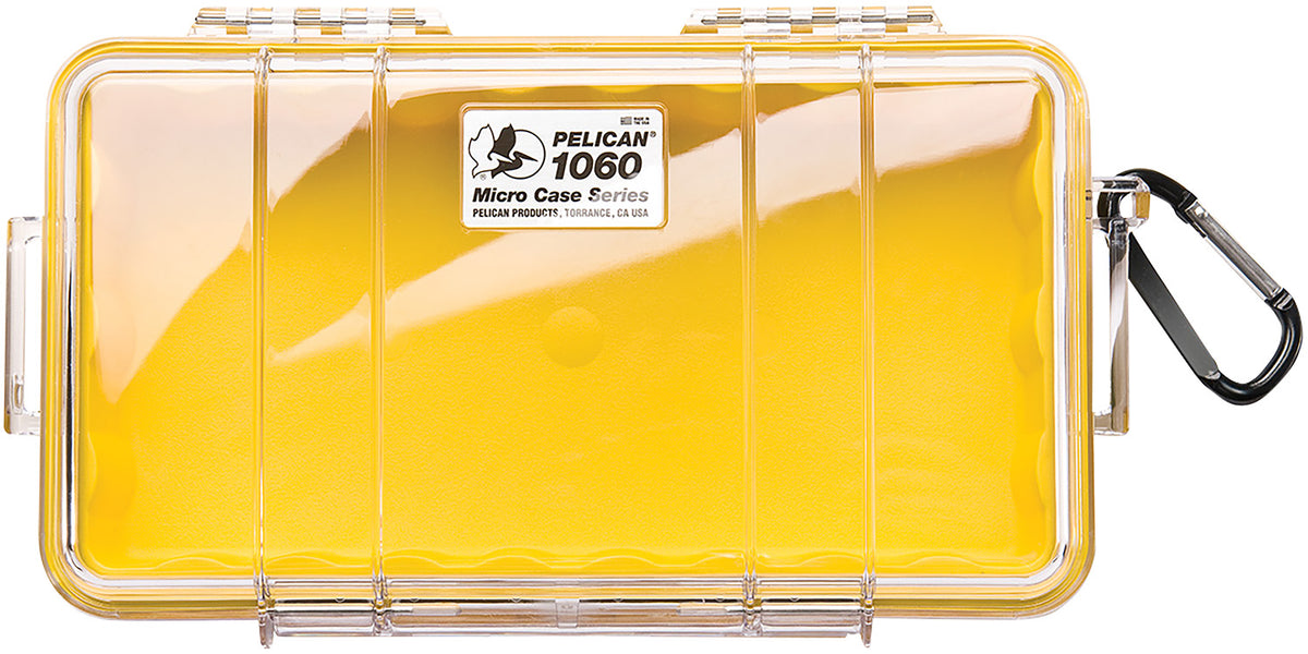 Pelican Micro Case Yellow/Clear 1060027100 Watertight Polycarbonate 9.88"