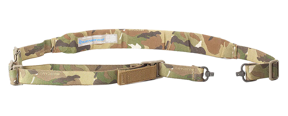 Blue Force Gear Vickers 221 MultiCam Padded One-Two Point Push Button Rifle Sling OAL 57"-67"