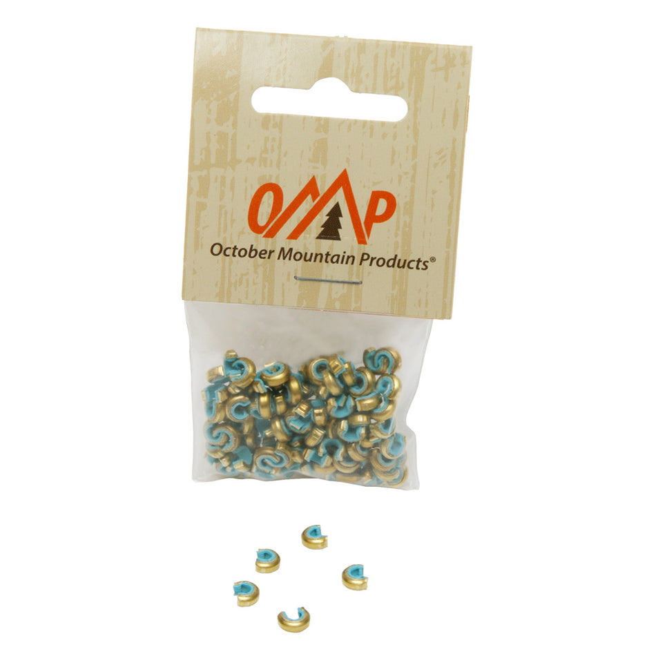 October Mountain Target Brass Nock Sets Blue 100 pk.