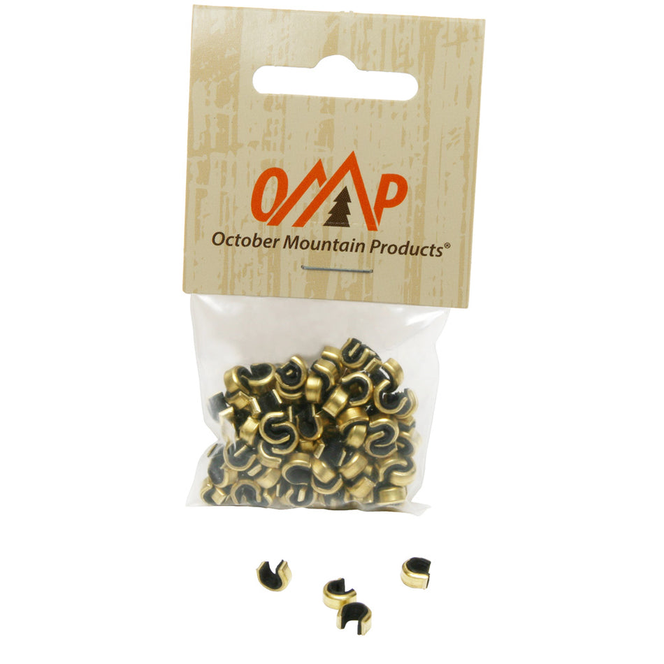 October Mountain Hunter Brass Nock Sets Black 100 pk.