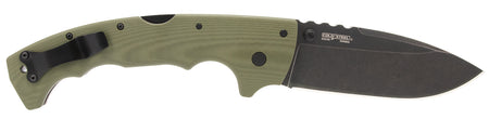 Cold Steel 5-Max 5" Plain Drop Point Stonewashed S35VN Folding Knife OD Green G10 Handle Tri-Ad Lock