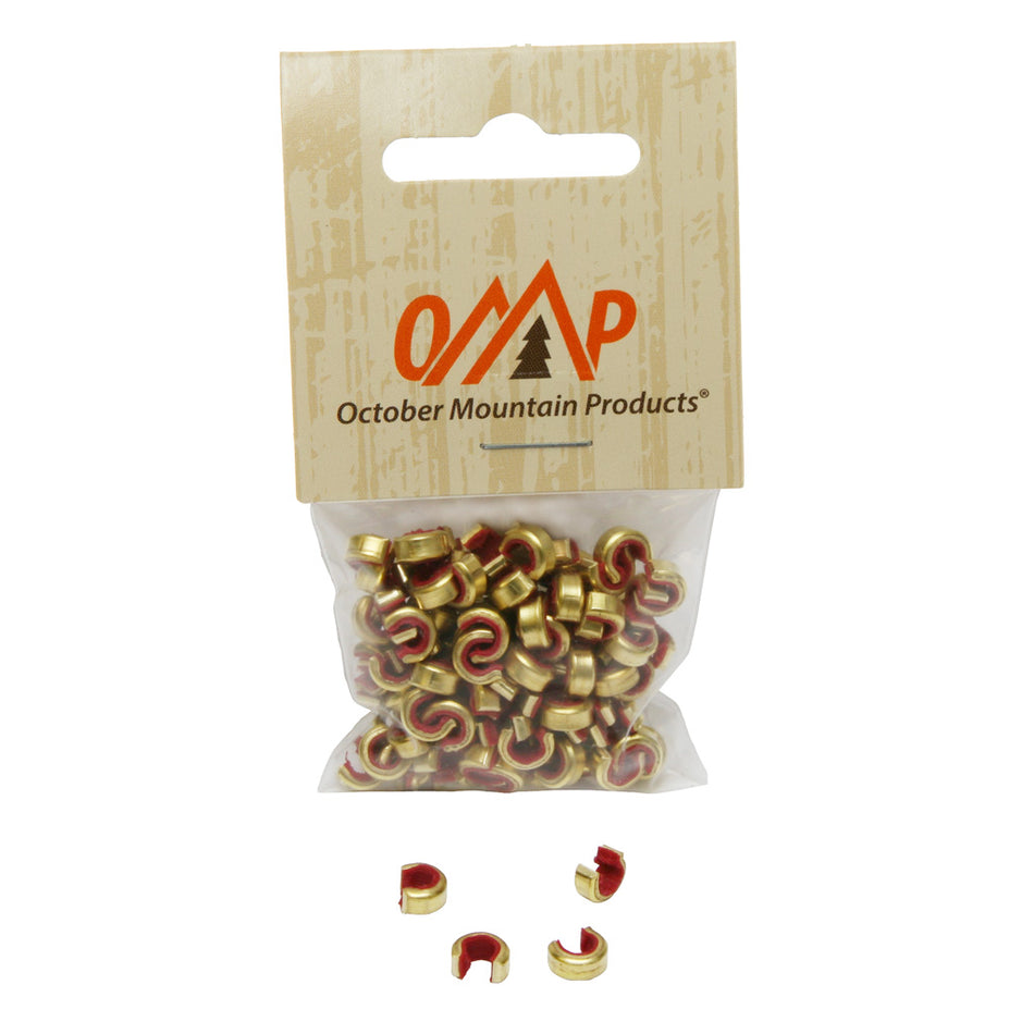 October Mountain XL Brass Nock Sets Red 100 pk.