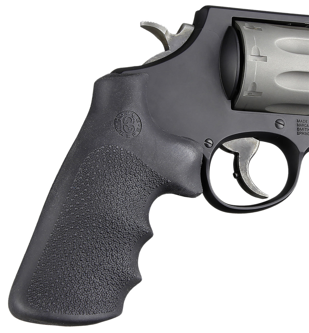 Hogue 19022 S&W K/L/N/X/Z Frame Conversion Grip Black Rubber with Finger Grooves