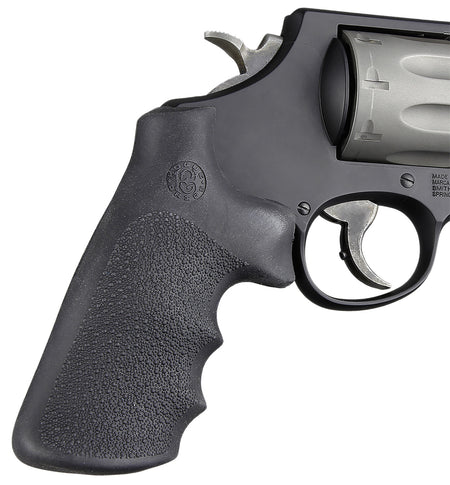 Hogue 19022 S&W K/L/N/X/Z Frame Conversion Grip Black Rubber with Finger Grooves