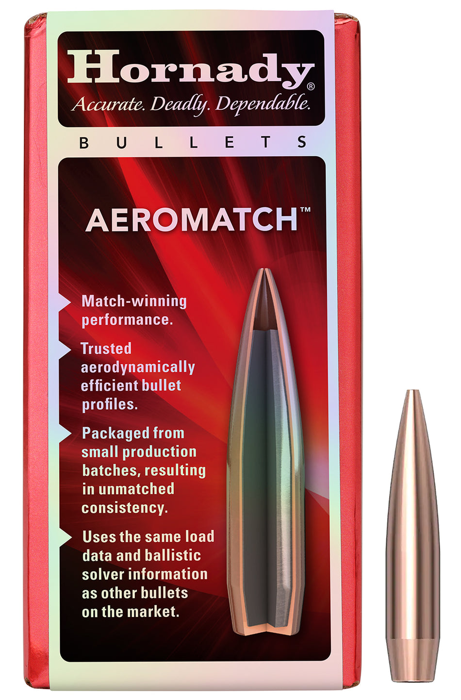 Hornady Aeromatch 30 Cal 175gr HPBT Reloading Bullets 100 Count