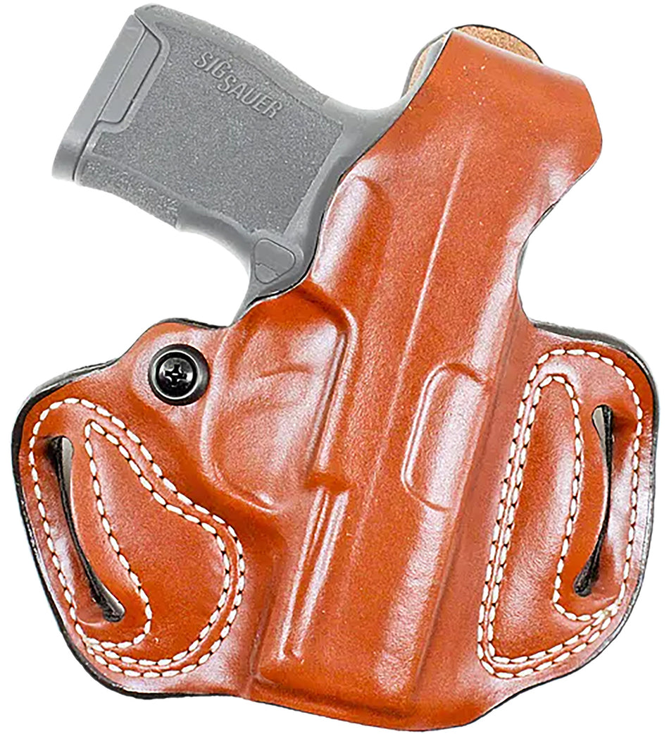 DeSantis Thumb Break Mini Slide OWB Tan Leather Two-Slot Holster S&W Bodyguard 2.0 Right Hand