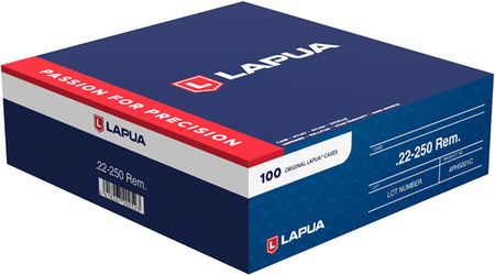 Berger/Lapua Unprimed Cases 22-250 Rem Rifle Brass 100/Box