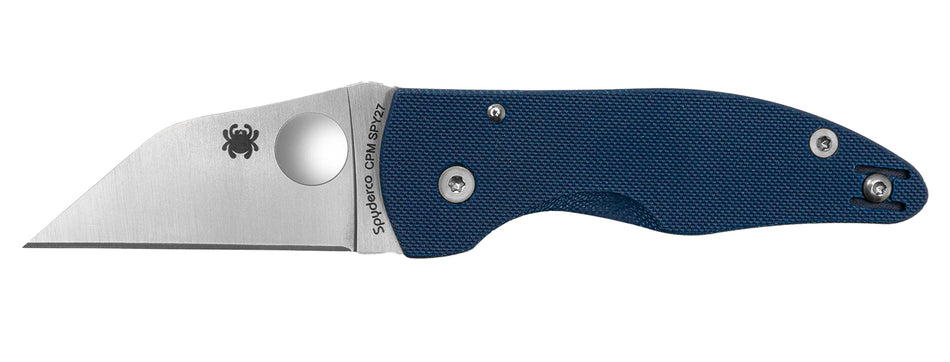 Spyderco MicroJimbo Folding Knife C264GPCBL, 2.45" CPM SPY27 Wharncliffe Blade with Cobalt Blue G10 Handle