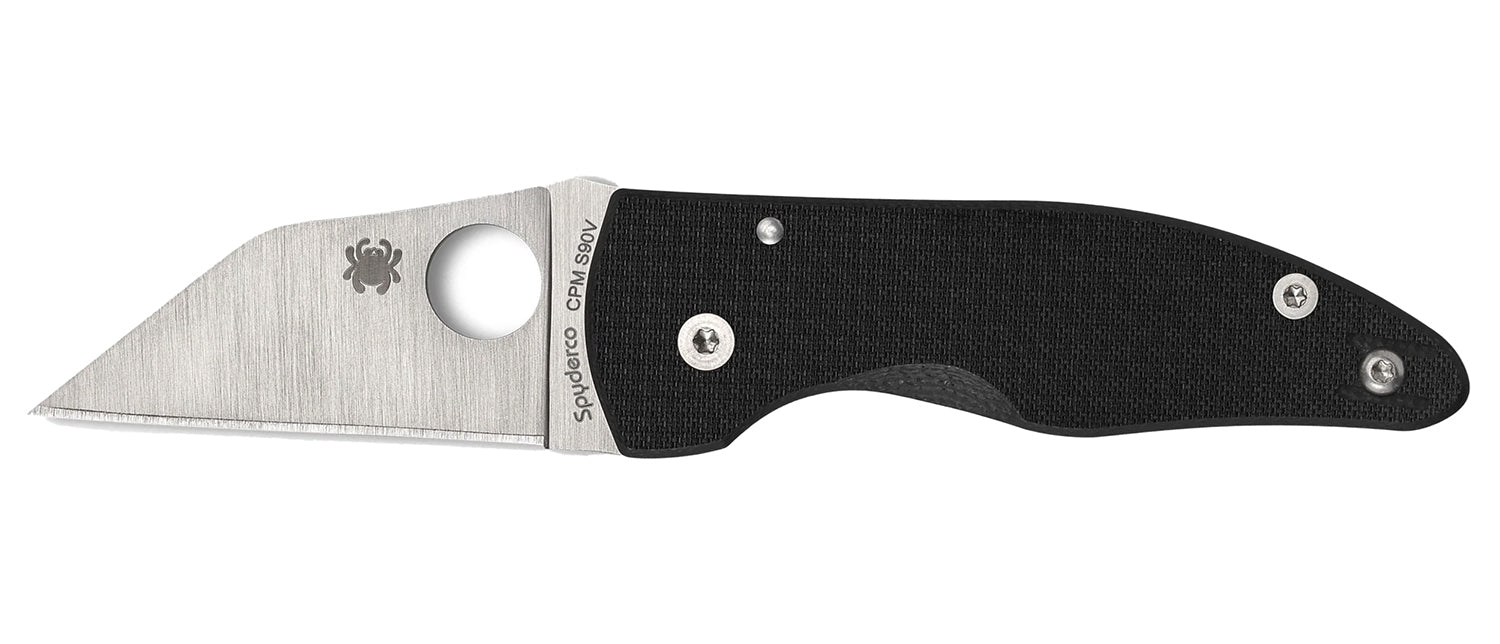Spyderco MicroJimbo Folding Knife C264CFP, 2.45" CPM S90V Wharncliffe Blade with Black Carbon Fiber Handle