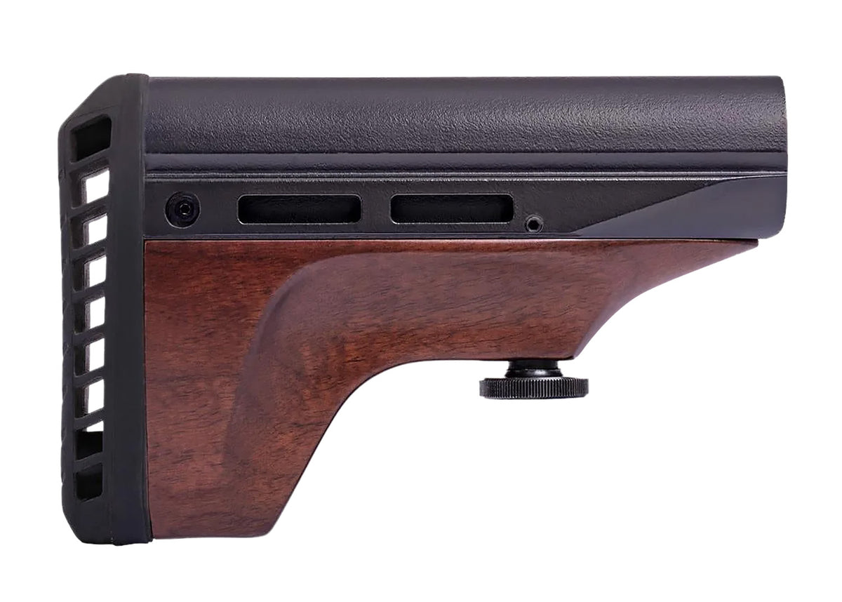 Woox Vigilante Ambidextrous AR Platform Replacement Stock – Walnut/Aluminum, 7.50" Overall Length