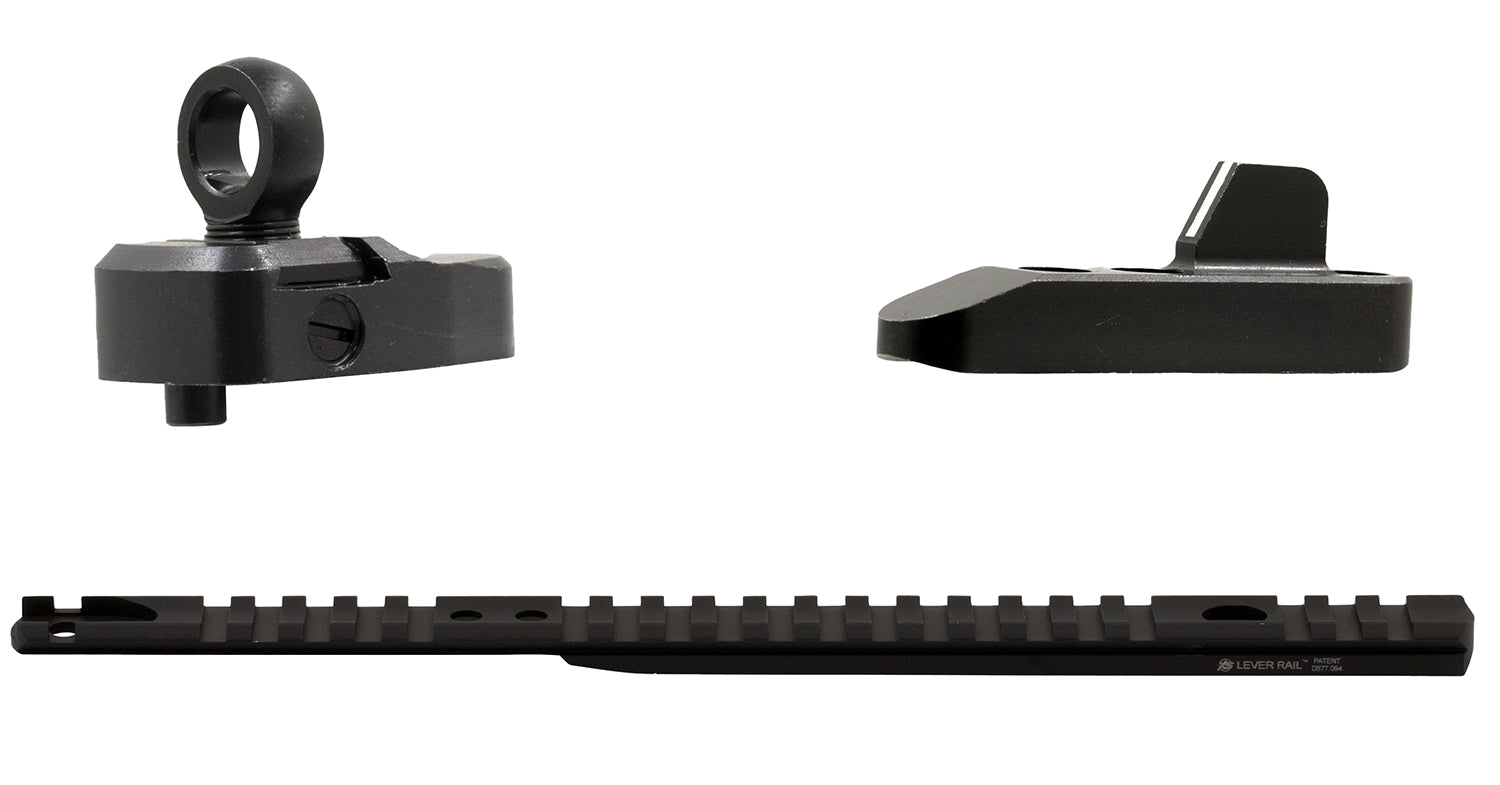 XS Sights ML10085 Black Anodized Lever Rail and Ghost Ring Kit for Marlin 336
