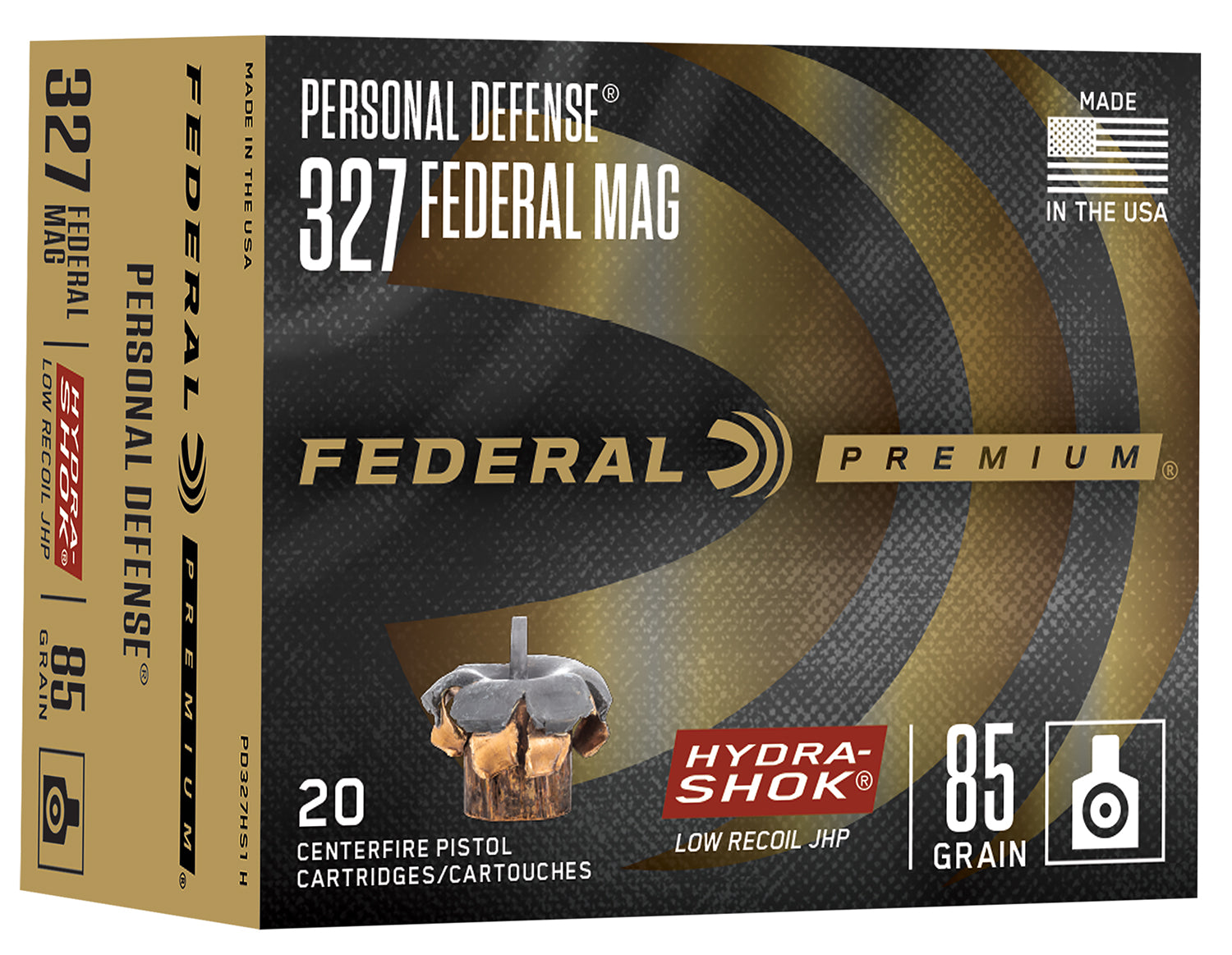 Federal Hydra-Shok .327 Federal Mag 85 grain Jacketed Hollow Point ammunition