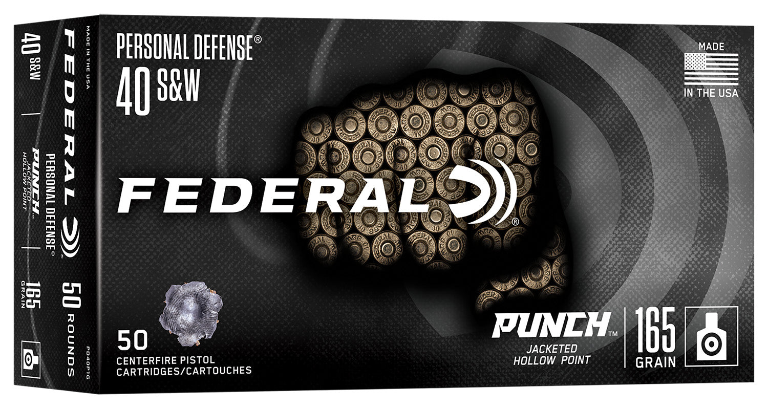 Federal PUNCH .40 S&W 165 grain Jacketed Hollow Point ammunition