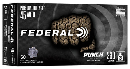Federal Punch .45 ACP/Auto 230 grain Jacketed Hollow Point ammunition