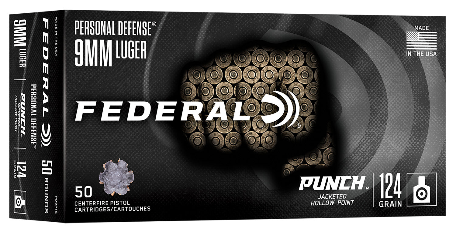 Federal PUNCH 9mm Luger / Parabellum 124 grain Jacketed Hollow Point ammunition