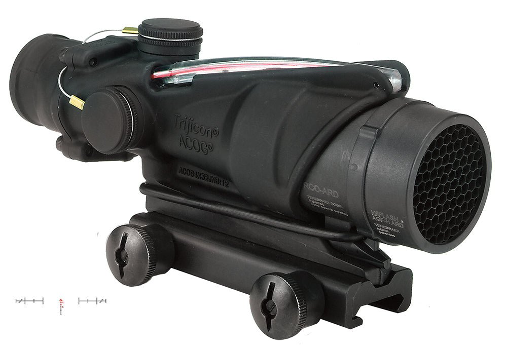 Trijicon ACOG 4x32 Black Hardcoat Anodized Illuminated Red Chevron Reticle 100226