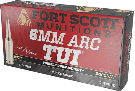 Fort Scott Munitions  6mm ARC 90 grain Solid ammunition