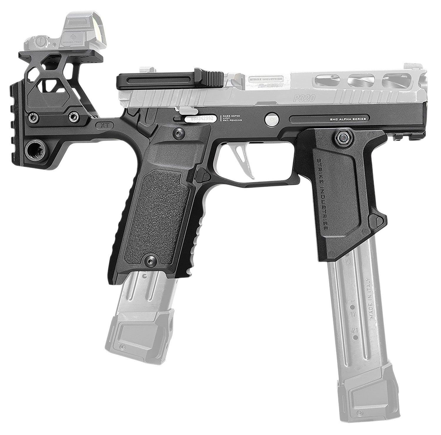Strike Industries P320 Alpha MKII Modular Stock Black Aluminum Ambidextrous Design