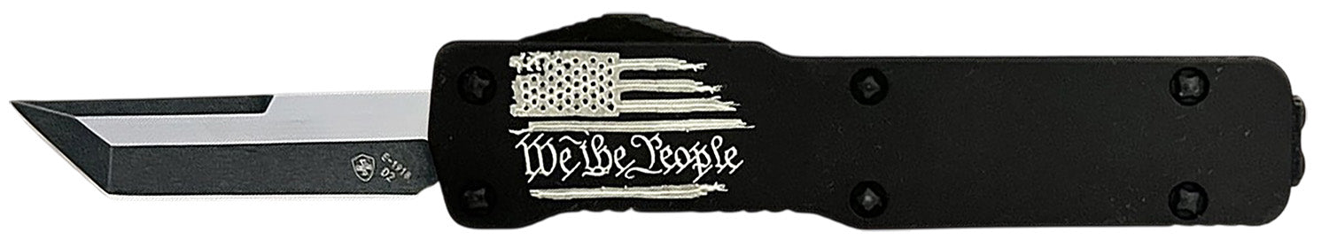 Templar Knife Cali Legal Premium LW We The People OTF Tanto Plain Black D2 Steel Blade, Aged Aluminum Handle