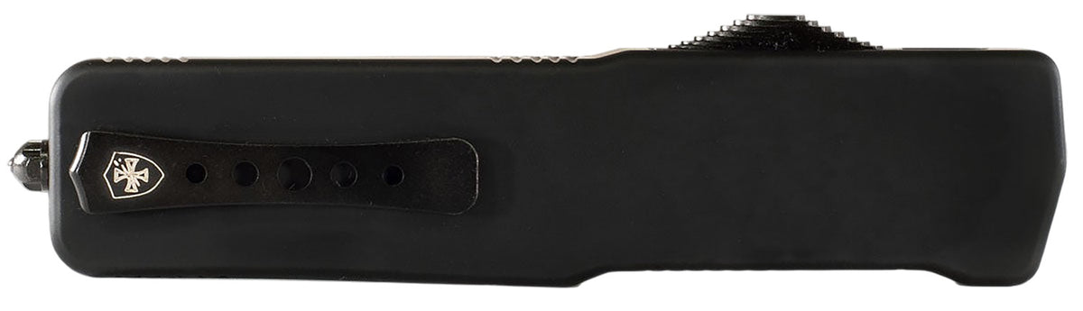 Templar Knife Premium Weighted Slim OTF Drop Point D2 Steel Blade, Black Aluminum Rubber Handle 4.93"